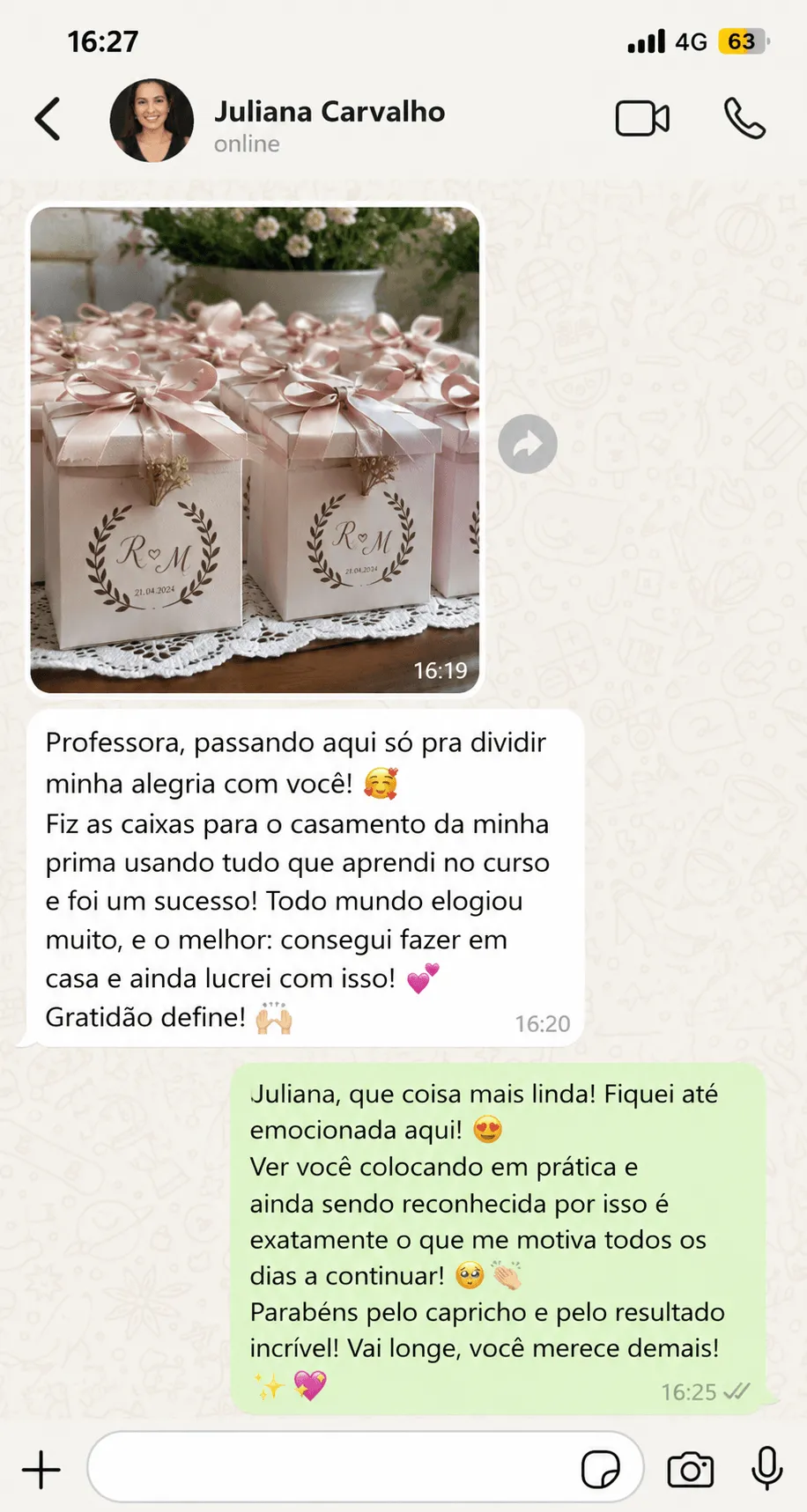 Depoimento de aluna
